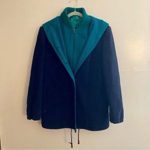 Mackintosh | Vintage Authentic Mackintosh Vestcoat navy blue/teal green.